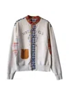 Khoki Patchwork Check-pattern Sweater In White