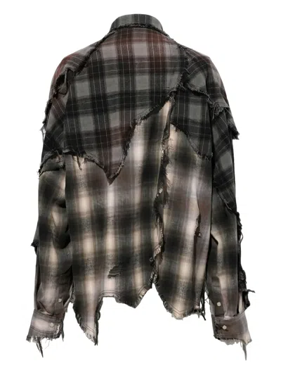 Khoki Patchwork Frayed Shirt In Multi
