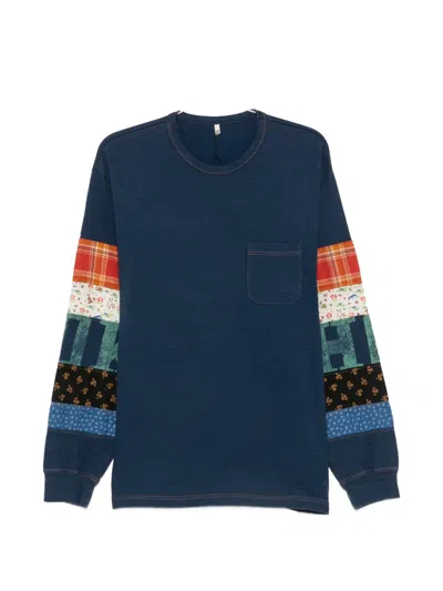 Khoki Patchwork Long-sleeve T-shirt In Blue