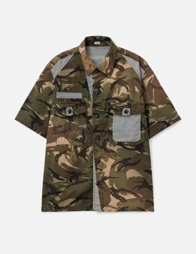 Khoki Patchworked Camo Shirt In Green