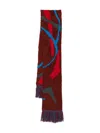 Khoki Patterned-jacquard Scarf In Red