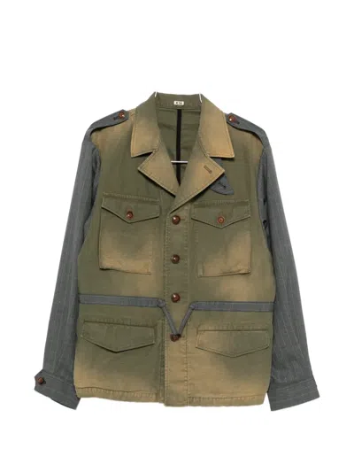 Khoki Pinstripe Panelled Jacket In Multi