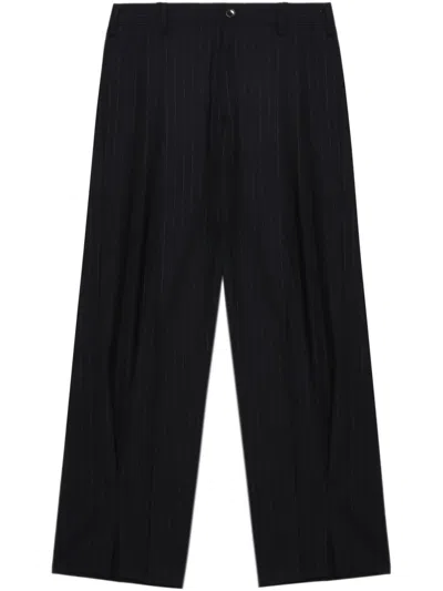 Khoki Pinstripe Straight-leg Trousers In Blue