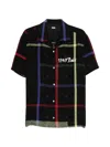 Khoki Plaid Text Shirt In Black