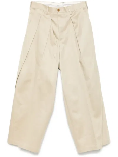 Khoki Pleated Wide-leg Trousers In Neutrals