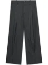 Khoki Prinstripe-print Woll Trousers In Grey