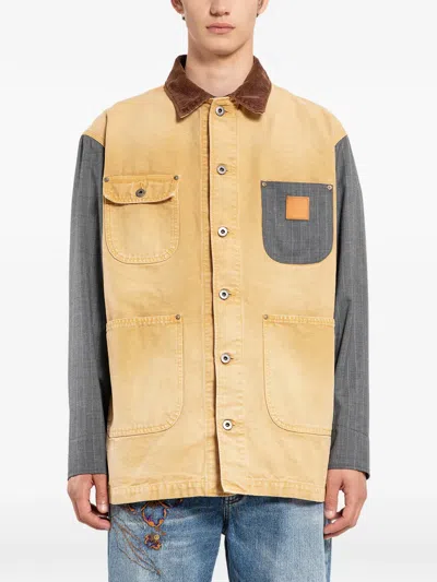 KHOKI SPLICED WORKWEAR COTTON SHIRT JACKET