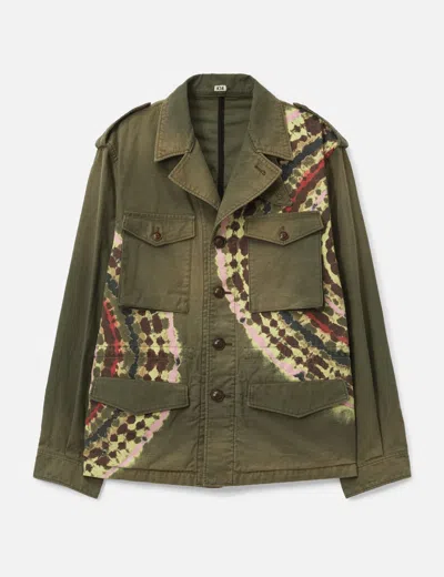 Khoki Tie-dye Military Jacket In Green