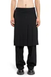 Khoki Black Skirt-layered Trousers In Black