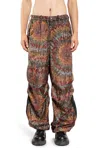 Khoki Pantaloni Larghi In Nylon Stampato In Multicolor