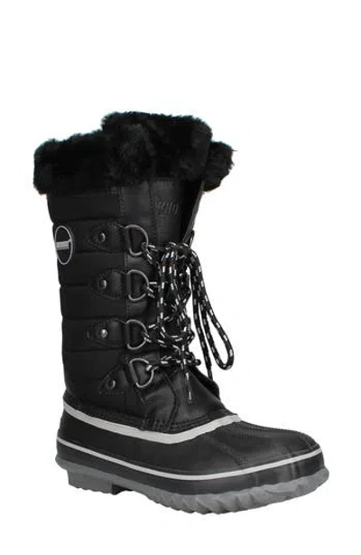 Khombu Denise Faux Fur Lined Boot In Black