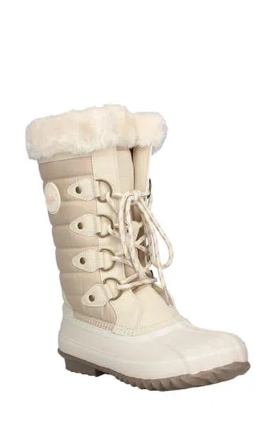 Khombu Denise Faux Fur Lined Boot In Off White