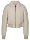 Khrisjoy Long-sleeved Zipper Casual Jacket In Cream
