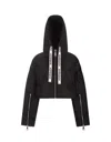 Khrisjoy 'khris' Black Cropped Down Jacket With Logo Detail In Tech Fabric Woman In Black