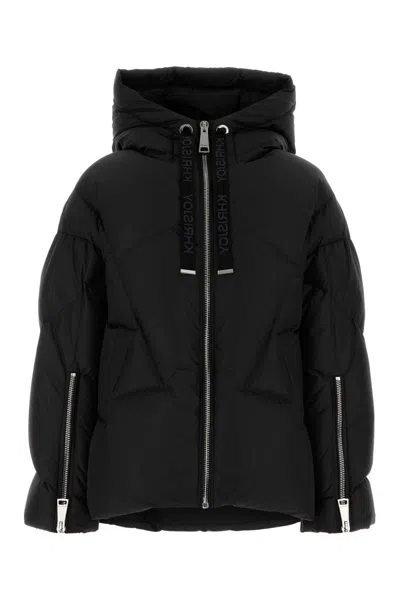 KHRISJOY BLACK POLYESTER BLEND MILANO DOWN JACKET