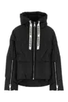 Khrisjoy Black Down Jacket With Branded Drawstring In Black