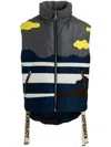 Khrisjoy Oversize Patchwork Colorblock Nylon Vest In Grey