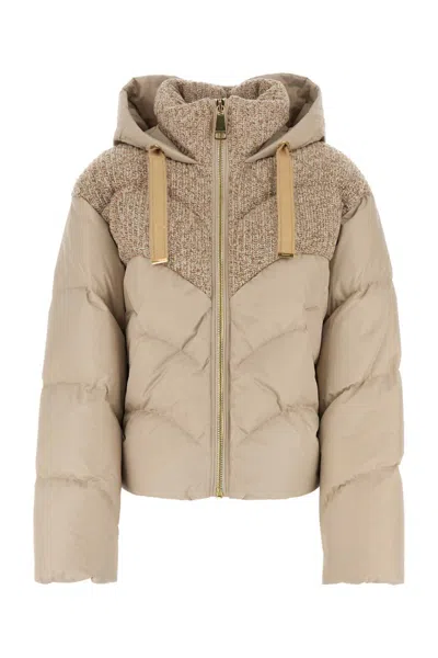 Khrisjoy Cappuccino Polyester Down Jacket In Butter