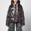 Khrisjoy Iconic Milano Down Jacket In Shiny Nylon In Brown