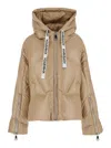 Khrisjoy 'khris' Beige Down Jacket With Logo Detail In Tech Fabric Woman In Beige