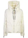 Khrisjoy White Down Jacket With Branded Drawstring In White