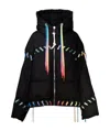 Khrisjoy Contrasting Lace-up Puffer Jacket In Black