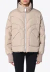Khrisjoy Corazon Heart-shaped Pockets Puffer Jacket In Beige