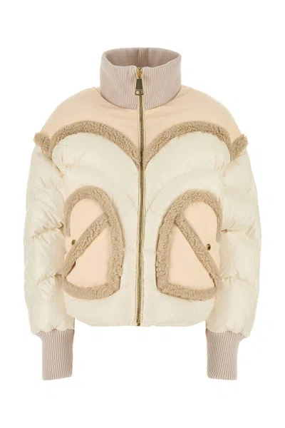 KHRISJOY KHRISJOY IVORY NYLON CORAZON DOWN JACKET