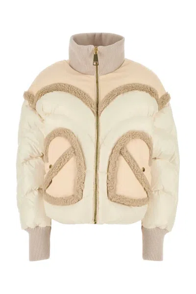 Khrisjoy Ivory Nylon Corazon Down Jacket In Neutral