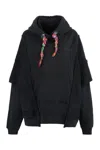 Khrisjoy Towel Cloth Effect Splice Hooded Sweater