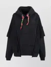 Khrisjoy Towel Cloth Effect Splice Hooded Sweater