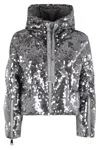 Khrisjoy Crop Iconic Milano In Macro Sequins In Silver