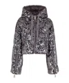 Khrisjoy Crop Iconic Milano In Macro Sequins Silver In Gray