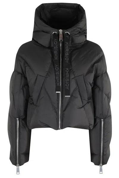 Khrisjoy Crop Iconic Milano In Mat Nylon In Black