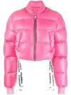 Khrisjoy Cropped Puffer Jacket In Rosa