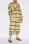 Khrisjoy Striped Distressed Oversize Denim Jacket In Multicolour