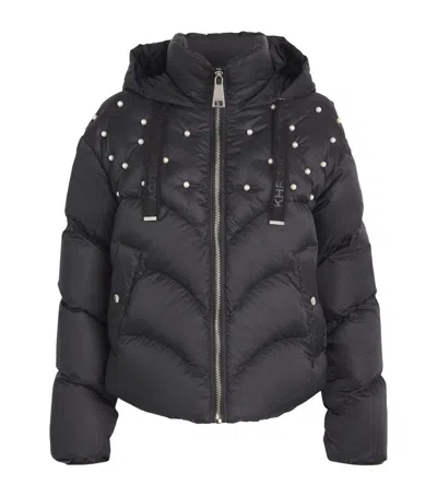 Khrisjoy Down Embellished Hug Puffer Jacket In Black