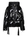 Khrisjoy Embellished Polyester Down Jacket With Drawstring Hood In Black