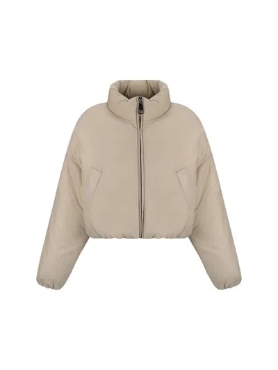 Khrisjoy Puff Joy Cropped Jacket In Sand In White