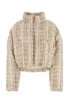Khrisjoy Tweed Embroidered Short Down Jacket