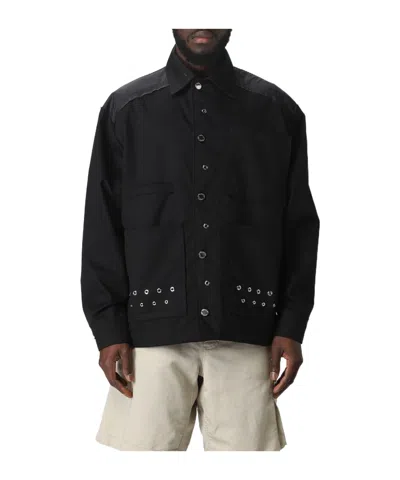 Khrisjoy Eyelet-embellished Military Jacket In Black