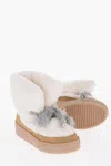Khrisjoy Fleeced Puff Booties With Elastic Inserts In Brown