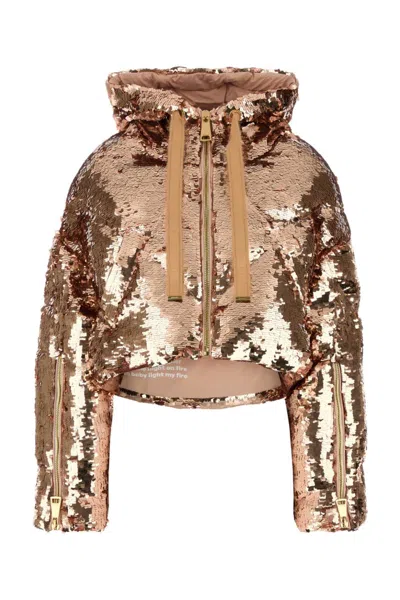 KHRISJOY GOLDEN JACKET WITH SEQUIN DETAILS