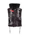 Khrisjoy Graffiti-print Down-feather Jacket In Black
