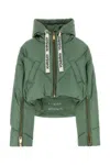 Khrisjoy Hooded Short Puffer Jacket Polyester In Green