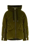 Khrisjoy Green Velvet Milano Down Jacket In Green
