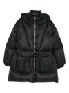 Khrisjoy Hooded Belted Padded Jacket In Black