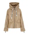 Khrisjoy 'khris' Beige Down Jacket With Logo Detail In Tech Fabric Woman In Nude