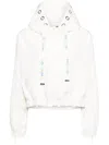 Khrisjoy Hooded Cropped Windbreaker In Weiss