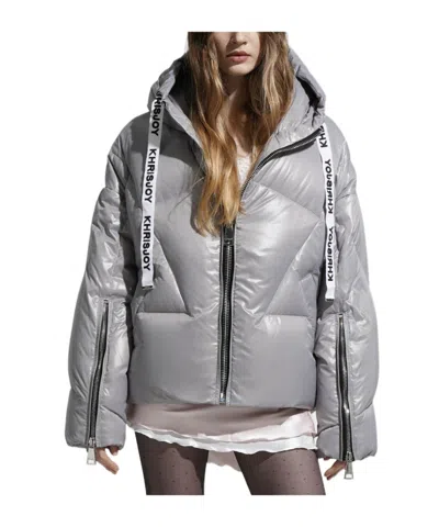Khrisjoy Hooded Down Jacket In Gray